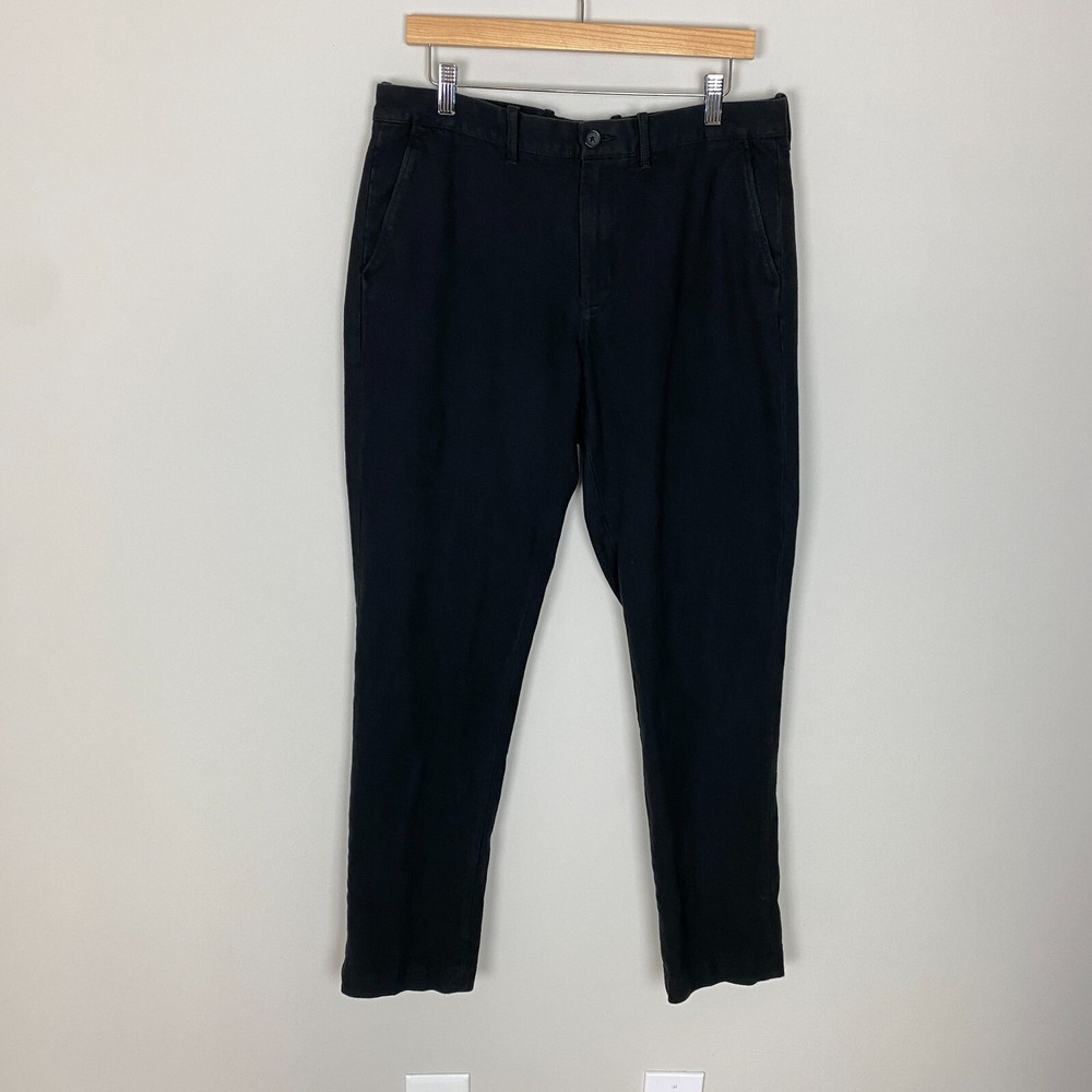 J Crew The Sutton Black Chino Straight Dress Pants Mens 33x32 (Measures 35x31)